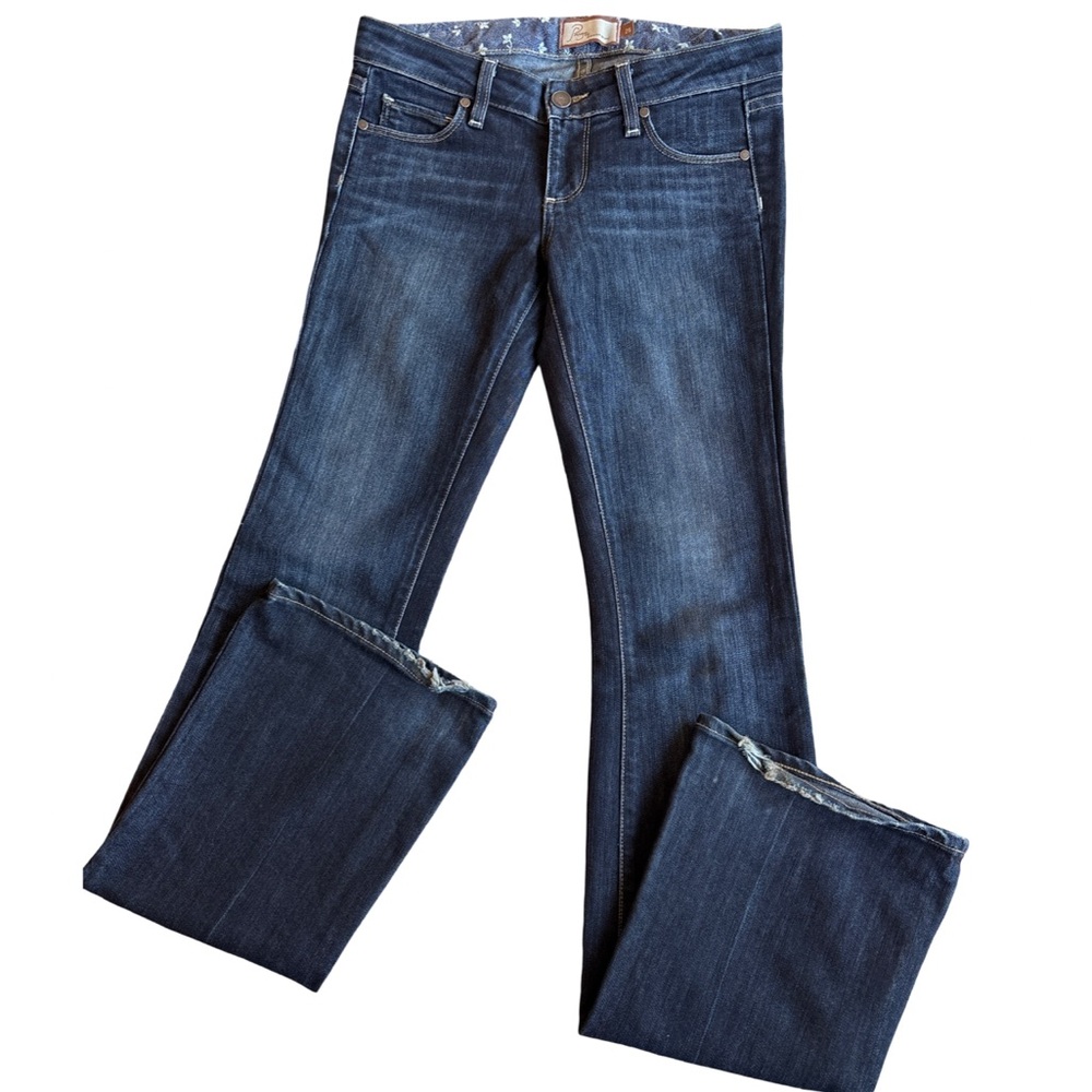 PAIGE Laurel Canyon Blue Low Rise Boot Cut Jeans Timeless Style Size 25